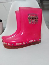 Girls Glamsquad Pink Wellington Boots LOL Glitter On Light Up size 35eu 2 Uk