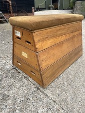 Vintage Wooden Vaulting Horse Box. 3 High
