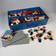 Vintage Lego Joblot Storage Tray, Minifigures And Lego Bricks, Wheels etc. 1980s