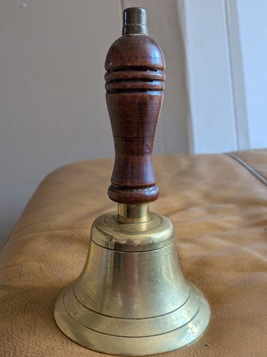 Vintage brass school hand bell - vintage,