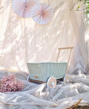 Wicker Toy Stroller Olive Doll