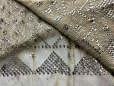 1920s Antique Assuit gold hammered metal & mesh shawl/scarf 194cm L x 60cm aprox