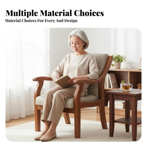Padded wood frame armchair - wood-frame,