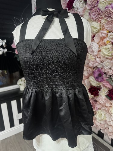 Top shop black satin - top,