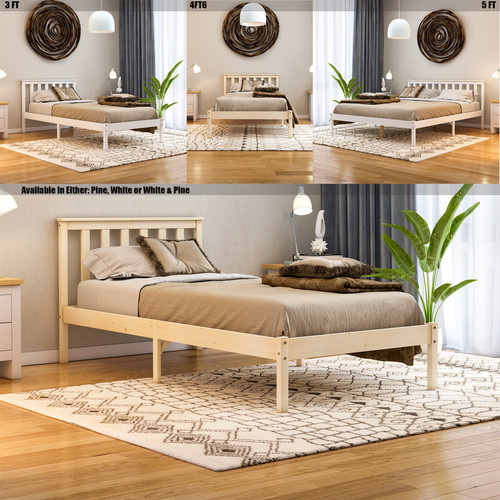 Wood bed milan single double - wood,