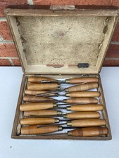 Nice set of  18 vintage carving chisels by addis and marples ( free post ) 