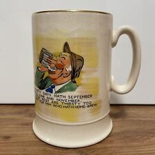 Vintage Collectible Arthur Wood Ceramic Gold Gilded Tankard 5.5" Tall