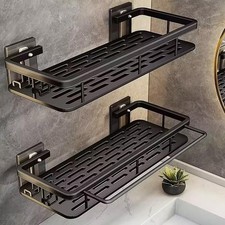 2PCS No-Drill Bathroom Shelf
