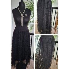 BLACK TULLE Ladies  WOMENS maxi skirt Long BOHO gothic Cocktail size 14 16 18