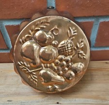 Vintage Copper Jelly Mould Copral Potugal Fruits Embossed Design Rustic  Hanging