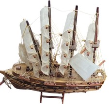 Jylland Wooden Model Ship Nautical Ornament Detailed Sailing Boat