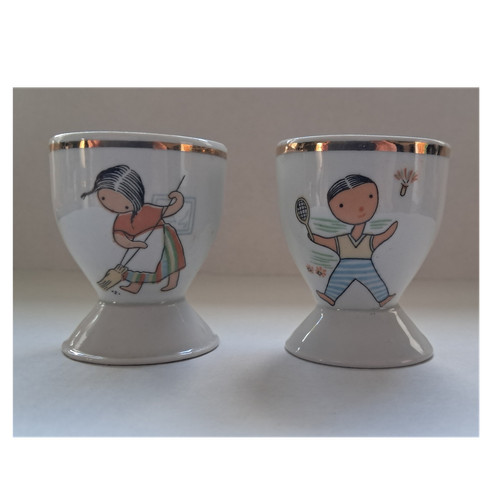 Chodziez porcelain egg cups - porcelain,