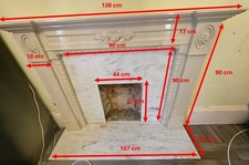 Fireplace Surround and Marble Fire Place / Hearth in White / Cream
