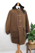 BARBOUR Heavyweight A869 Wax Duffle Coat Size Large 42/52 Vintage Wool Lined
