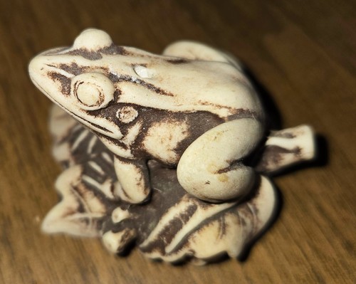 Frog figurine resin ivory - resin, &