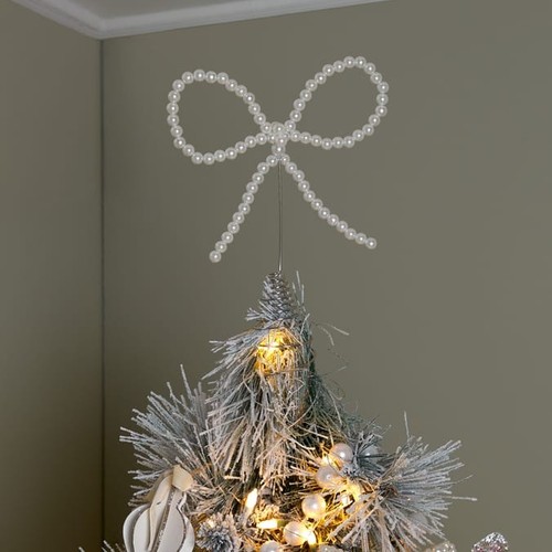 New pearl bow christmas tree - new,