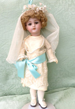 SIMON & HALBIG BISQUE HEAD DOLL 12 1/2" 1248 SANTA SLEEP EYES PIERCED EARS COMPO