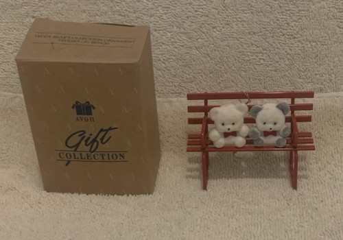 Avon teddies bench teddy - on,