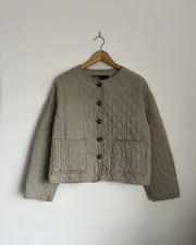 Zara Beige Quilted Jacket Size