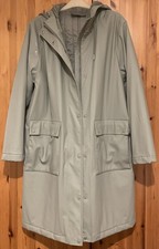 M&S Rubber Hooded Funnel Neck Rain parka Coat Size 16