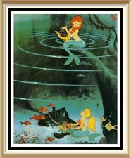 Original Old Vintage 1993 DISNEY Art Print - LITTLE MERMAID Princess ARIEL