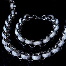 Mens 925 Silver Layered 12mm