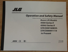 JLG 450A 450AJ SERIES II BOOM LIFT OWNERS OPERATION & SAFETY MANUAL BOOK