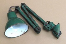 Vintage Industrial Anglepoise Lamp with Green/White Enamel Shade - Spares