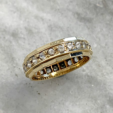9 ct Gold White Spinel Full
