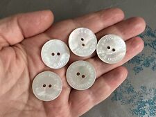 5 Mother Of Pearl MOP Ralph & Russo Couture Designer Buttons 2 Hole White 22.5mm