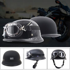 DOT German Style Motorcycle Half Helmet Pilot Goggles Chopper Cruiser-Scooter