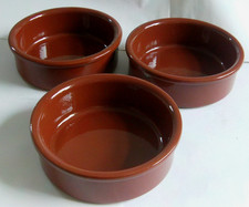 11cm Terracotta Tapas Dishes, Dishwasher/Oven/Freezer  x3