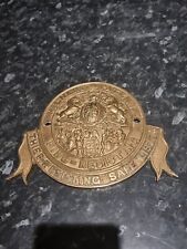 Large Brass Milners Safe Plaque '212' Patent Fire-Resisting Thief-Resisting .