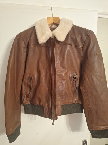Superdry leather borg collar - superdry,