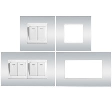 1-10x Silver Finger Plates Light Switch Single Double Plug Socket Surround Panel