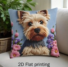 Double Sided Yorkshire Terrier Cushion Cover  45x 45cm