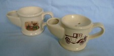 2 Old Vintage Ceramic Wade Shaving Mugs La Mancelle by Bollee 1878 & Old Car