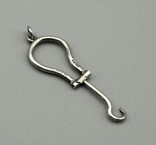 Victorian 1890 Hallmarked Sterling Silver Mini Folding Chatelaine Button Hook