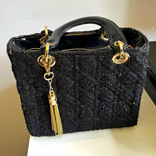 Moda pelle black tweed bag - moda,