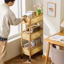 3-Tier Bamboo Trolley Rack