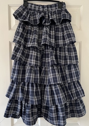 Skirt high waist plaid maxi - waist,