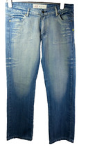 Men's URBAN SPIRIT, Embroidered Logo,Straight Cut Distressed Jeans-W38" L32" VGC
