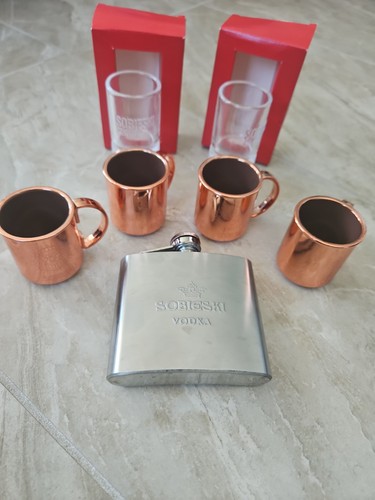 Sobieski vodka flask gift - vodka,