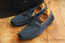 PRADA Navy Blue Leather Suede