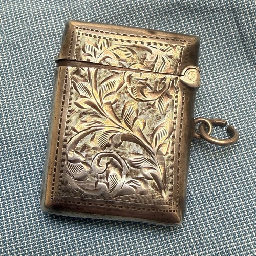 Antique silver vesta - silver, case