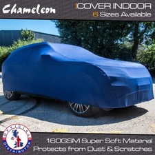 Indoor Car Cover L Blue Super Soft breathable fabric LARGE Premium 160gsm