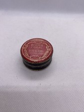 Vintage Bourjois London Paris Rough Coral Round Powder Box + Puff 