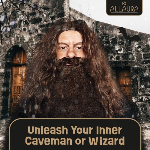 Brown wizard wig - wizard,