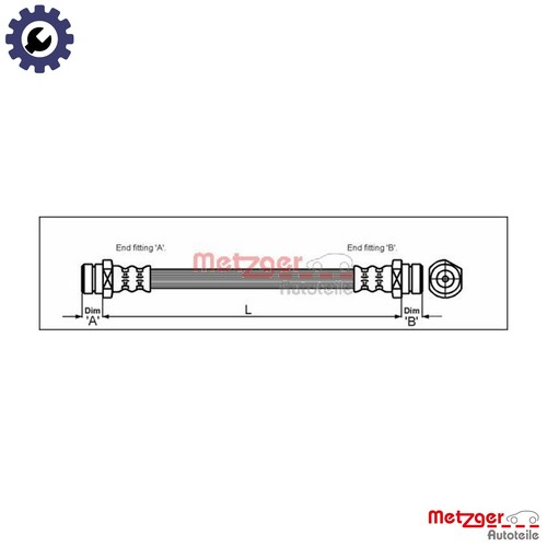 Brake hose 4113305 for mazda - hose,