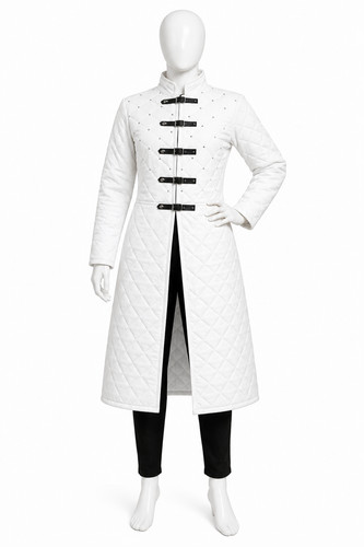 White medieval gambeson padded - medieval,